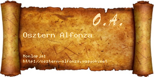 Osztern Alfonza névjegykártya